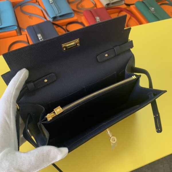 1:1 Replica Hermes Kelly Wallet To Go Woc Epsom Blue For Women, Women's Wallet 8.3in/21cm