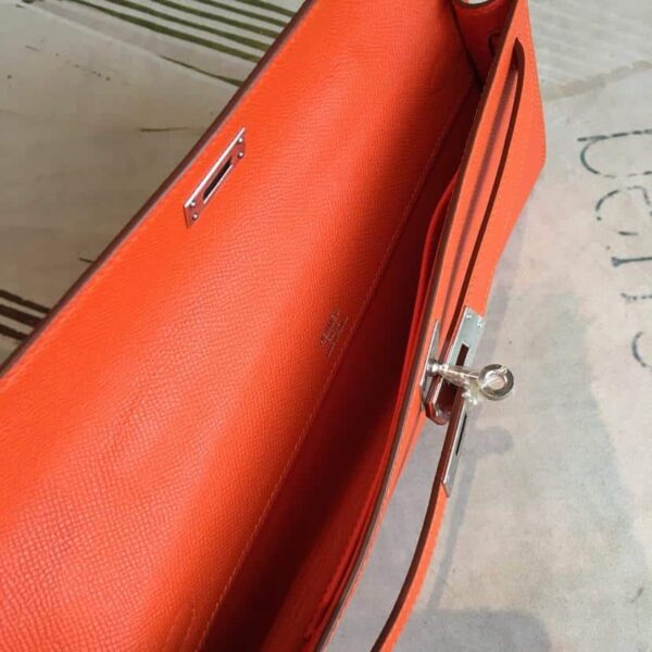 1:1 Replica Hermes Kelly Wallet To Go Woc Epsom Orange For Women, Women's Wallet 12.2in/31cm