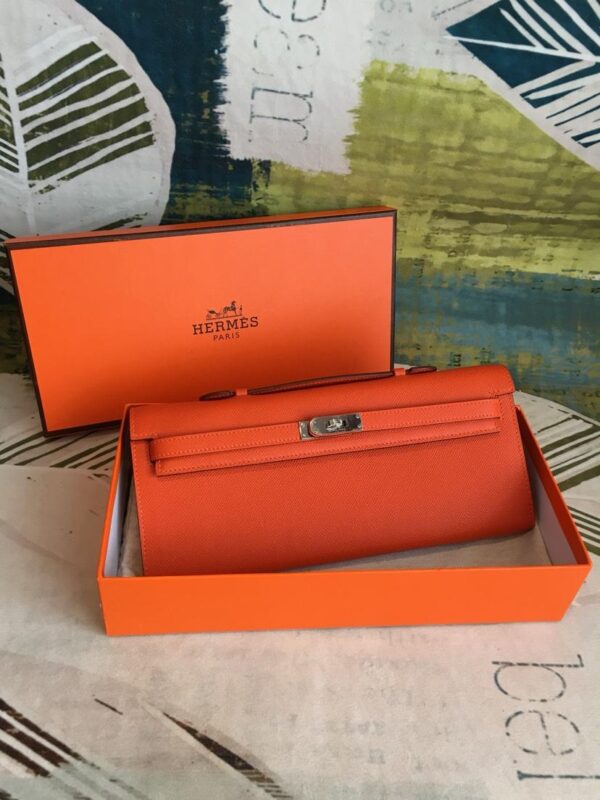 1:1 Replica Hermes Kelly Wallet To Go Woc Epsom Orange For Women, Women's Wallet 12.2in/31cm