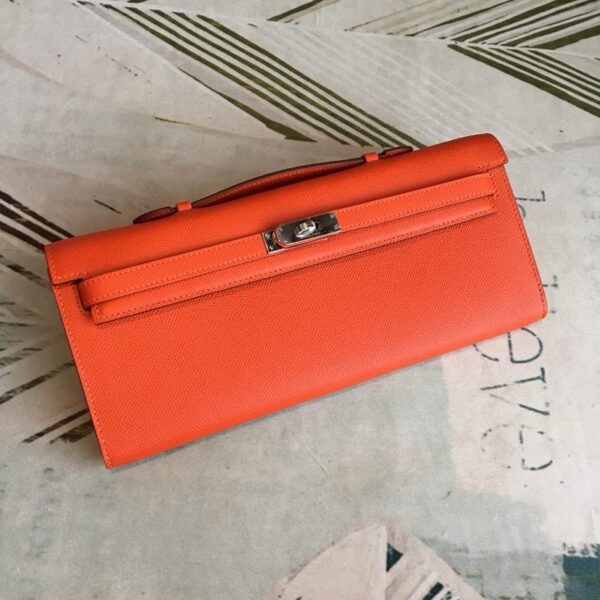 1:1 Replica Hermes Kelly Wallet To Go Woc Epsom Orange For Women, Women's Wallet 12.2in/31cm