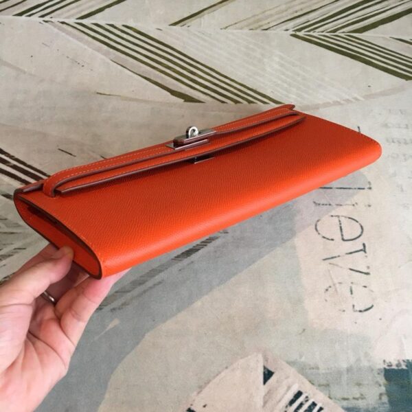 1:1 Replica Hermes Kelly Wallet To Go Woc Epsom Orange For Women, Women's Wallet 12.2in/31cm