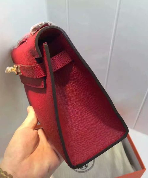 1:1 Replica Hermes Kelly Wallet To Go Woc Epsom Red For Women, Women's Wallet 8.5in/22cm