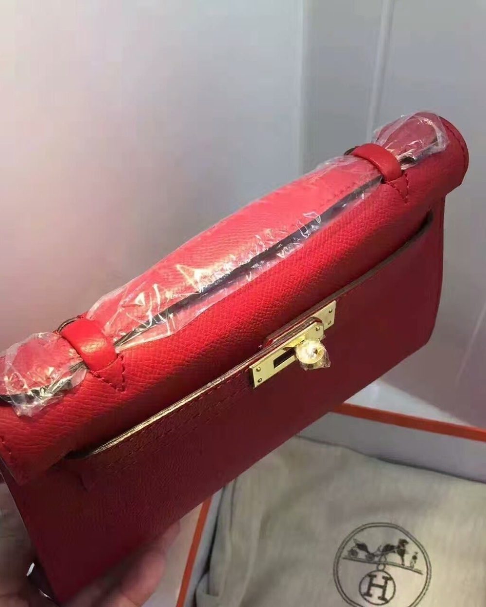 1:1 Replica Hermes Kelly Wallet To Go Woc Epsom Red For Women, Women's Wallet 8.5in/22cm