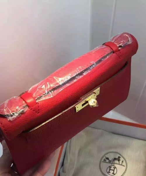 1:1 Replica Hermes Kelly Wallet To Go Woc Epsom Red For Women, Women's Wallet 8.5in/22cm