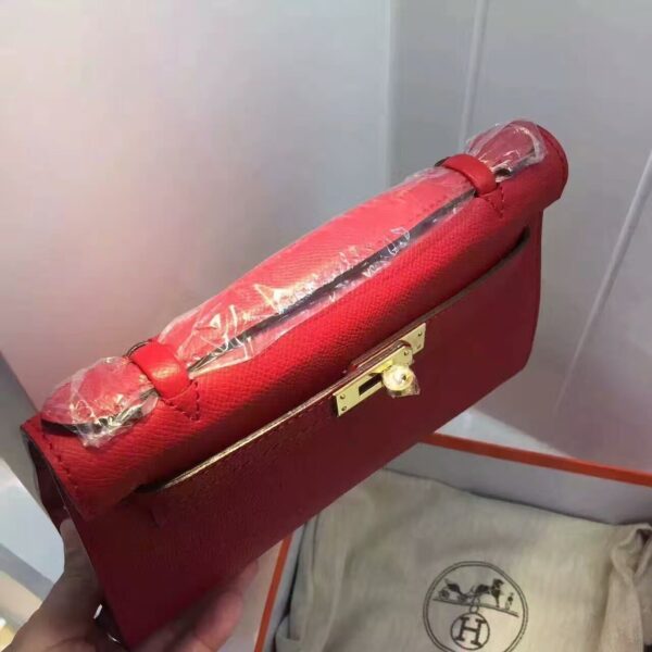 1:1 Replica Hermes Kelly Wallet To Go Woc Epsom Red For Women, Women's Wallet 8.5in/22cm