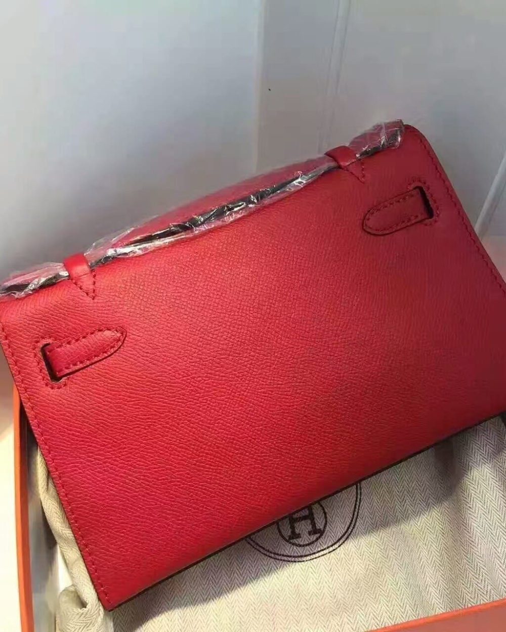 1:1 Replica Hermes Kelly Wallet To Go Woc Epsom Red For Women, Women's Wallet 8.5in/22cm