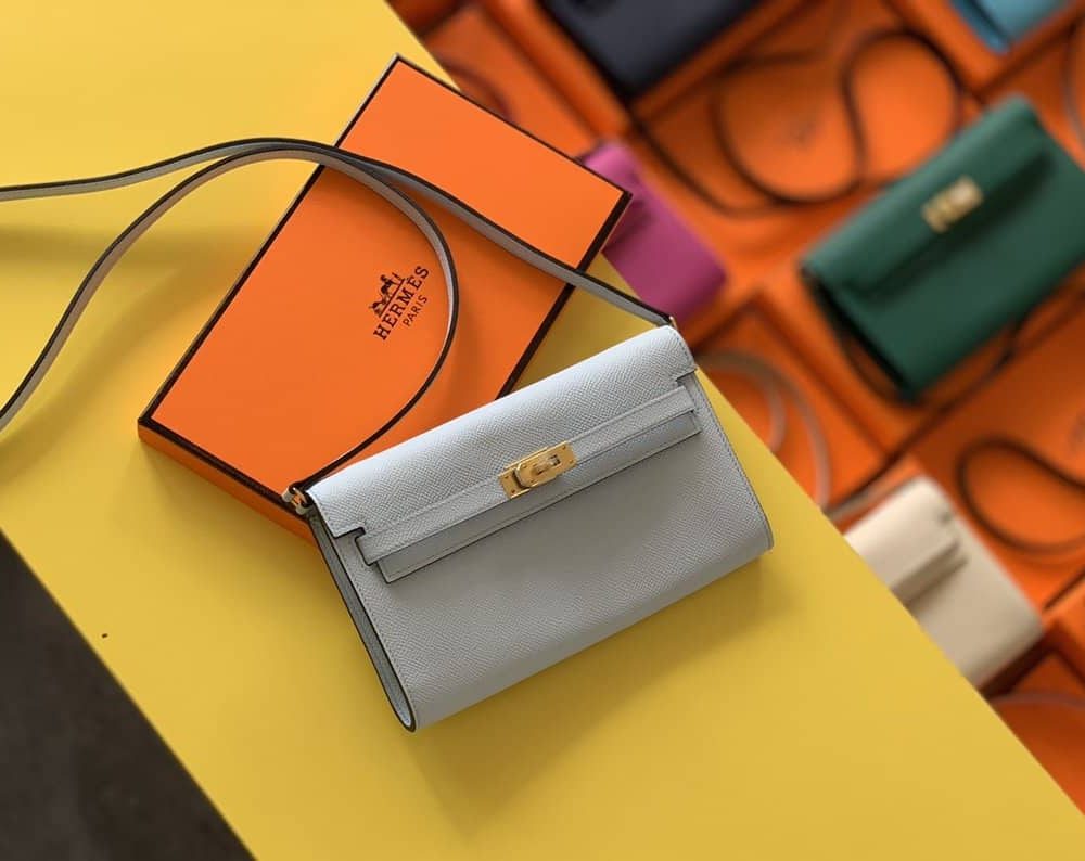 1:1 Replica Hermes Kelly Wallet To Go Woc Epsom White For Women, Women's Wallet 8.3in/21cm