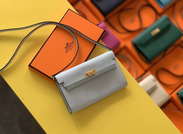 1:1 Replica Hermes Kelly Wallet To Go Woc Epsom White For Women, Women's Wallet 8.3in/21cm