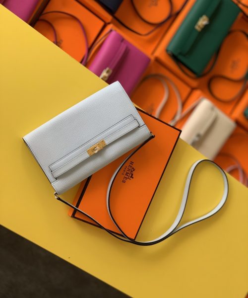 1:1 Replica Hermes Kelly Wallet To Go Woc Epsom White For Women, Women's Wallet 8.3in/21cm