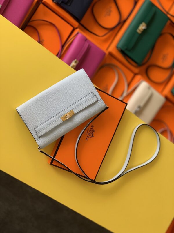 1:1 Replica Hermes Kelly Wallet To Go Woc Epsom White For Women, Women's Wallet 8.3in/21cm