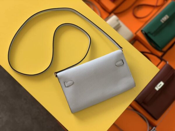 1:1 Replica Hermes Kelly Wallet To Go Woc Epsom White For Women, Women's Wallet 8.3in/21cm