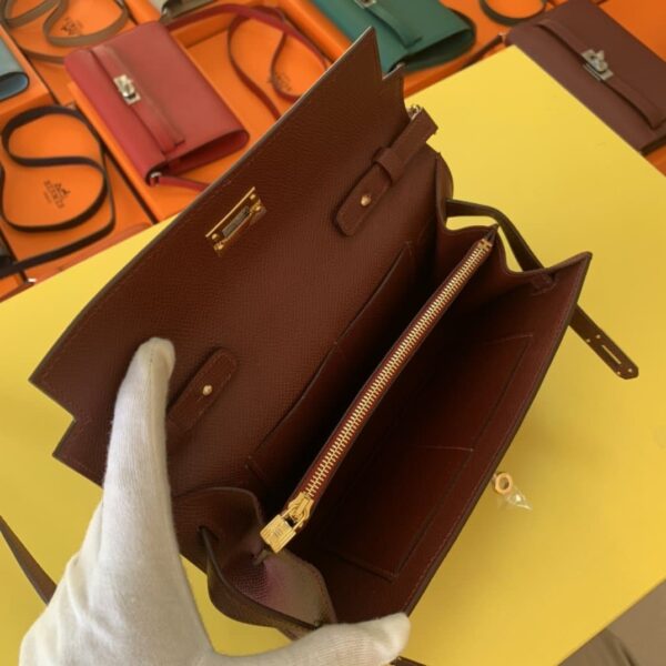 1:1 Replica Hermes Kelly Wallet To Go Woc Epsom Wine For Women, Women's Wallet 8.3in/21cm