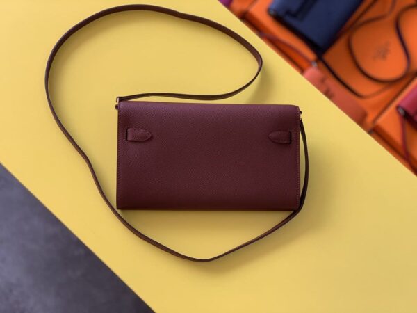 1:1 Replica Hermes Kelly Wallet To Go Woc Epsom Wine For Women, Women's Wallet 8.3in/21cm