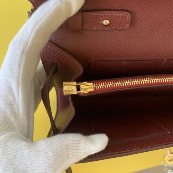 1:1 Replica Hermes Kelly Wallet To Go Woc Epsom Wine For Women, Women's Wallet 8.3in/21cm