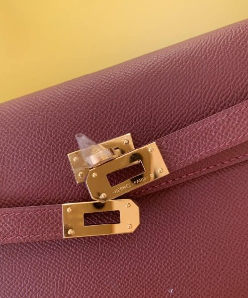 1:1 Replica Hermes Kelly Wallet To Go Woc Epsom Wine For Women, Women's Wallet 8.3in/21cm