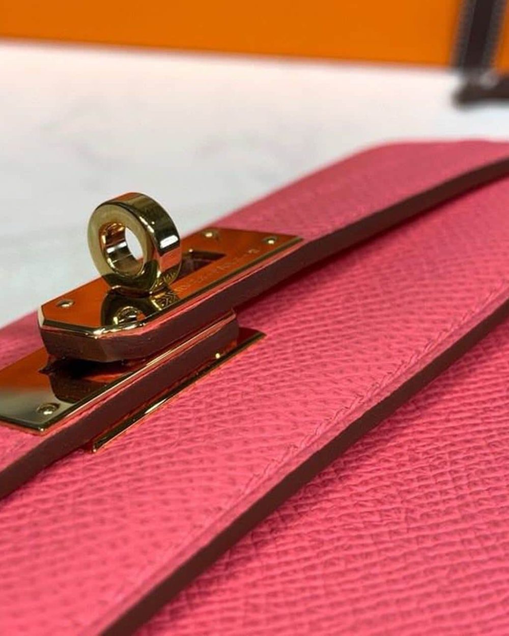 1:1 Replica Hermes Kelly Wallet To Go Woc Pink With Gold Toned Hardware Bag For Women 8.2in/21cm