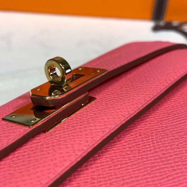 1:1 Replica Hermes Kelly Wallet To Go Woc Pink With Gold Toned Hardware Bag For Women 8.2in/21cm
