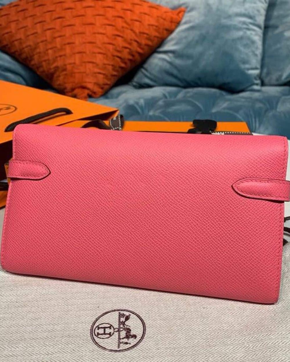 1:1 Replica Hermes Kelly Wallet To Go Woc Pink With Gold Toned Hardware Bag For Women 8.2in/21cm