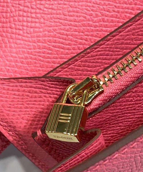 1:1 Replica Hermes Kelly Wallet To Go Woc Pink With Gold Toned Hardware Bag For Women 8.2in/21cm