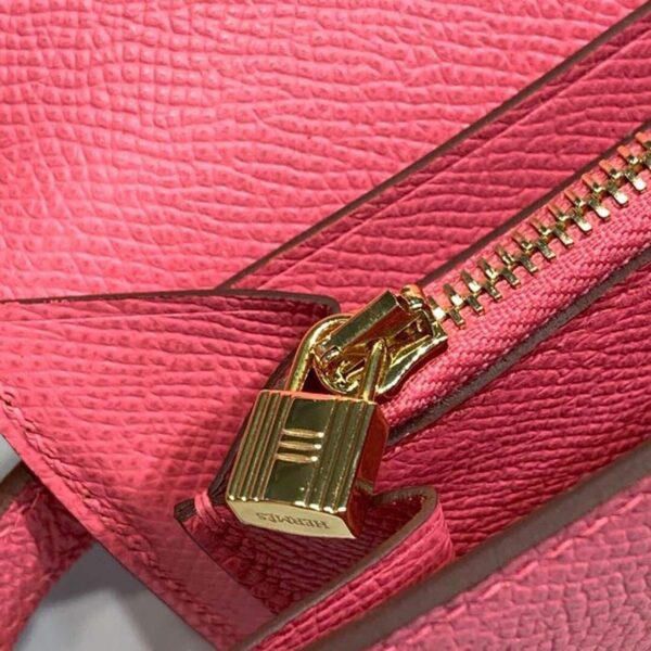 1:1 Replica Hermes Kelly Wallet To Go Woc Pink With Gold Toned Hardware Bag For Women 8.2in/21cm