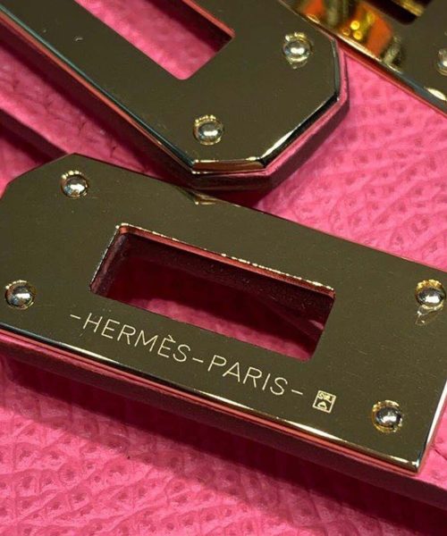 1:1 Replica Hermes Kelly Wallet To Go Woc Pink With Gold Toned Hardware Bag For Women 8.2in/21cm