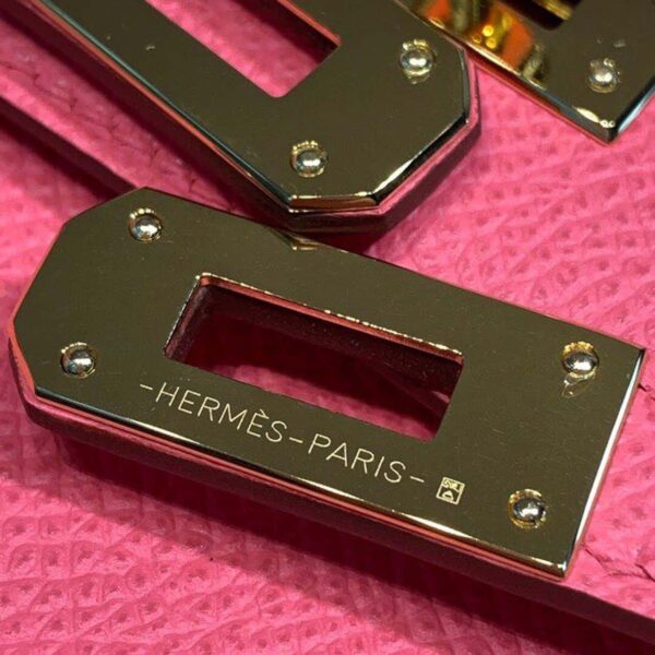 1:1 Replica Hermes Kelly Wallet To Go Woc Pink With Gold Toned Hardware Bag For Women 8.2in/21cm