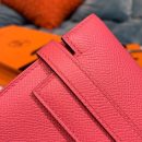 1:1 Replica Hermes Kelly Wallet To Go Woc Pink With Gold Toned Hardware Bag For Women 8.2in/21cm