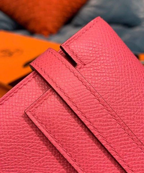 1:1 Replica Hermes Kelly Wallet To Go Woc Pink With Gold Toned Hardware Bag For Women 8.2in/21cm