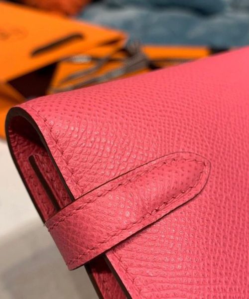 1:1 Replica Hermes Kelly Wallet To Go Woc Pink With Gold Toned Hardware Bag For Women 8.2in/21cm