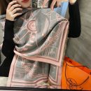 Hermes La Berline Bayadere Scarf 90 Pink 71in/180cm 
