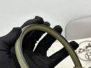 1:1 Replica Hermes Lady Lindi Bag White/Black/Green Khaki For Women 10.2in/26cm
