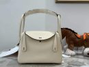 1:1 Replica Hermes Lady Lindi Bag White/Black/Green Khaki For Women 10.2in/26cm