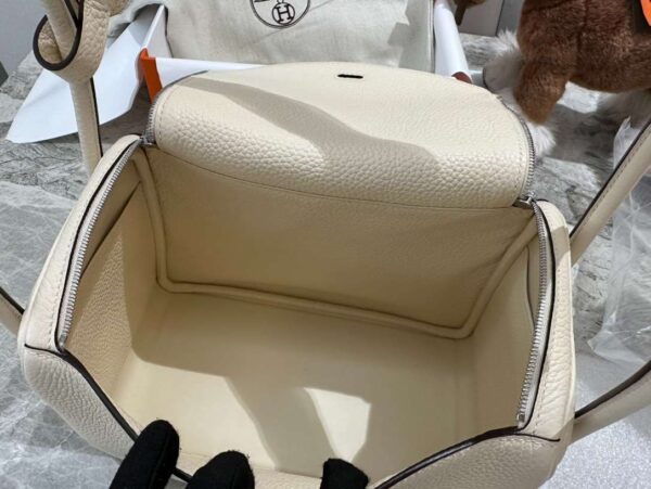 1:1 Replica Hermes Lady Lindi Bag White/Black/Green Khaki For Women 10.2in/26cm