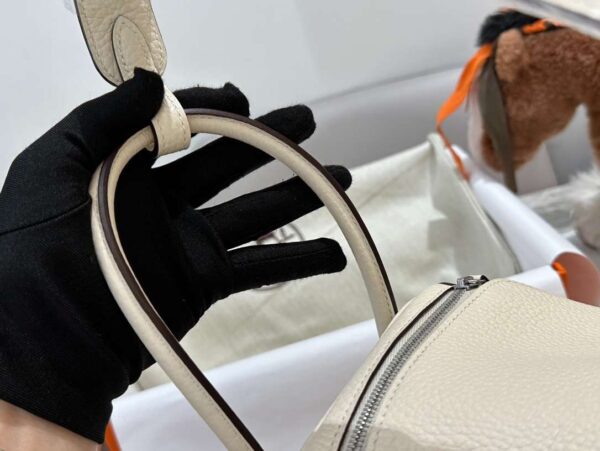 1:1 Replica Hermes Lady Lindi Bag White/Black/Green Khaki For Women 10.2in/26cm