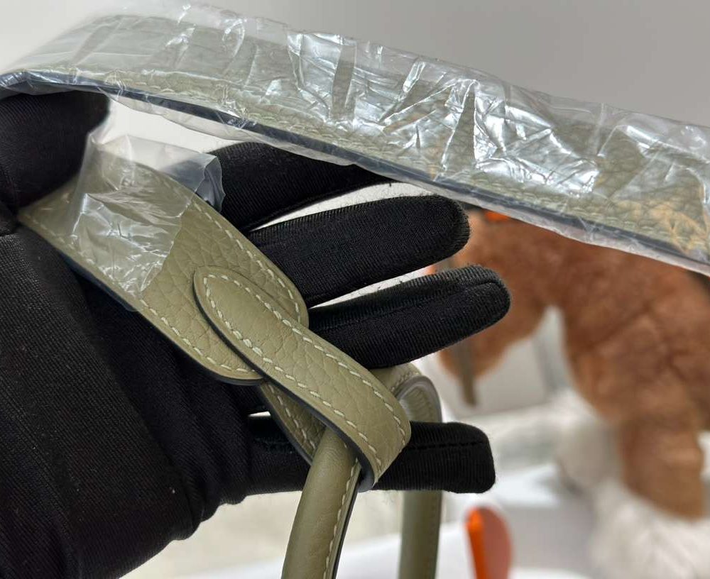 1:1 Replica Hermes Lady Lindi Bag White/Black/Green Khaki For Women 10.2in/26cm