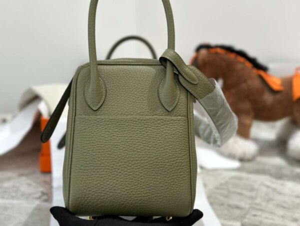 1:1 Replica Hermes Lady Lindi Bag White/Black/Green Khaki For Women 10.2in/26cm
