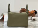 1:1 Replica Hermes Lady Lindi Bag White/Black/Green Khaki For Women 10.2in/26cm