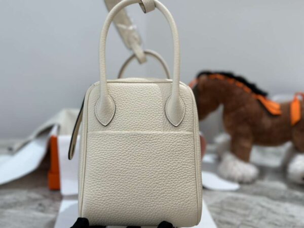1:1 Replica Hermes Lady Lindi Bag White/Black/Green Khaki For Women 10.2in/26cm