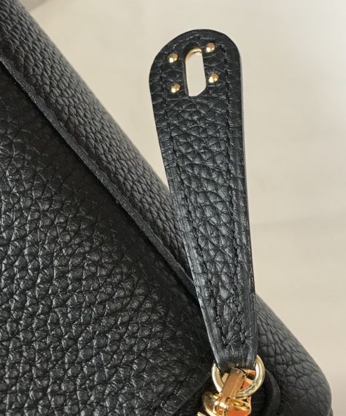 1:1 Replica Hermes Lindy Mini Clemence Bag Black For Women, Women’s Handbags, Shoulder And Crossbody Bags 7.5in/19cm