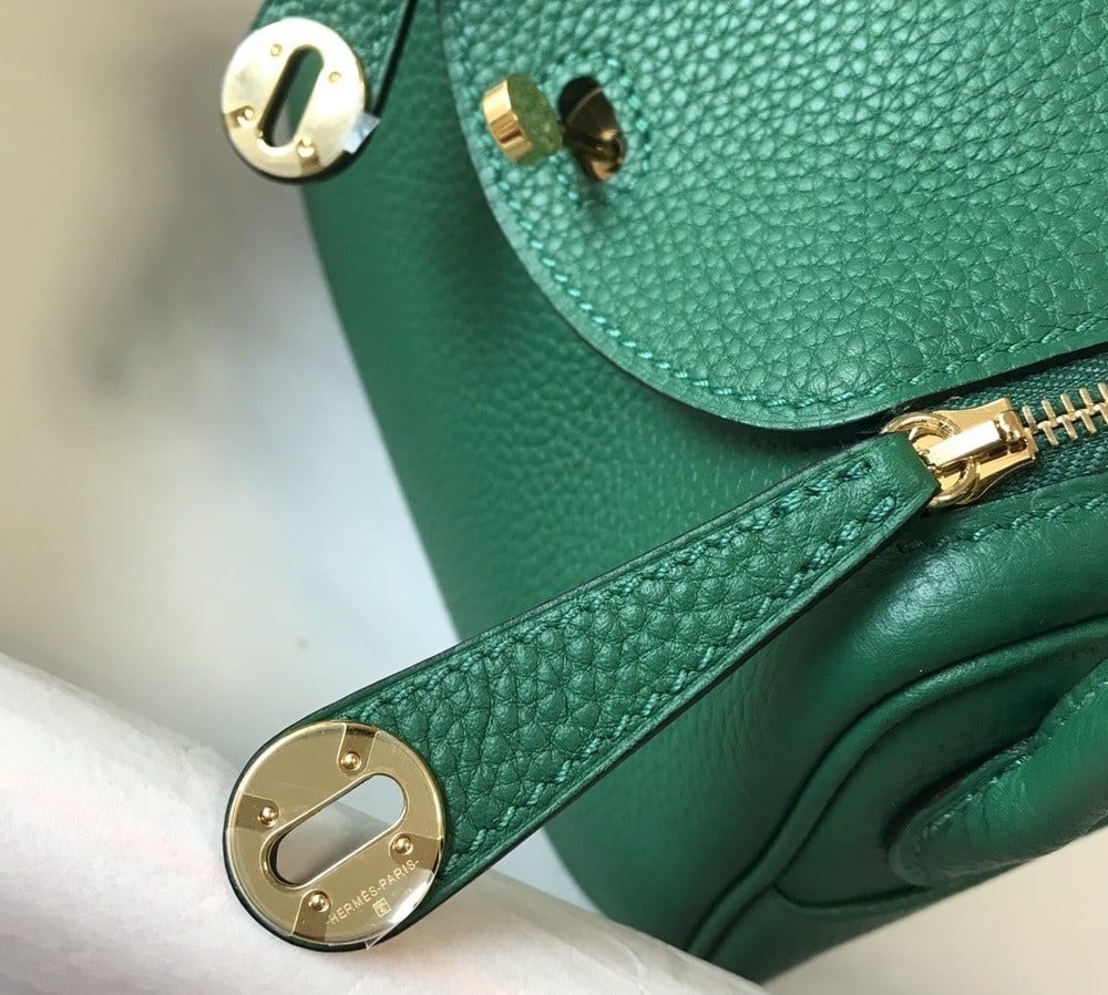 1:1 Replica Hermes Lindy Mini Clemence Bag Green For Women, Women’s Handbags, Shoulder And Crossbody Bags 7.5in/19cm