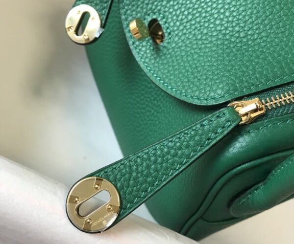 1:1 Replica Hermes Lindy Mini Clemence Bag Green For Women, Women’s Handbags, Shoulder And Crossbody Bags 7.5in/19cm
