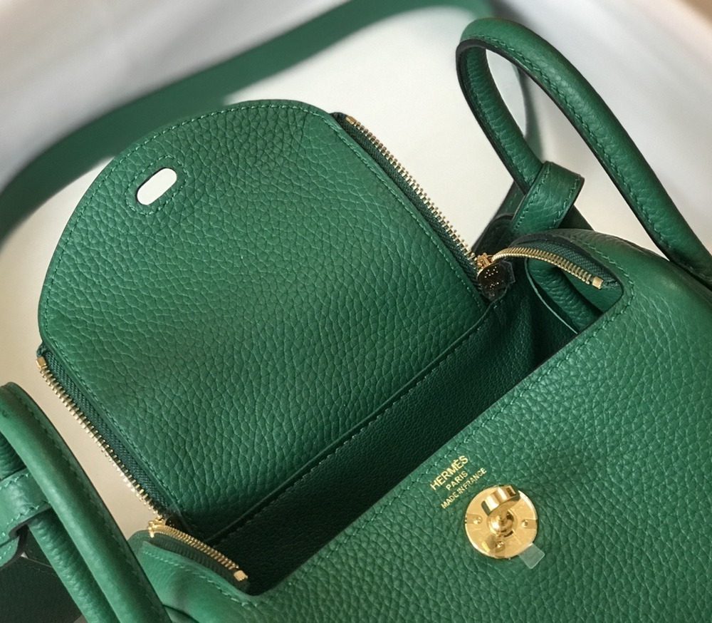 1:1 Replica Hermes Lindy Mini Clemence Bag Green For Women, Women’s Handbags, Shoulder And Crossbody Bags 7.5in/19cm