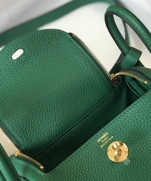 1:1 Replica Hermes Lindy Mini Clemence Bag Green For Women, Women’s Handbags, Shoulder And Crossbody Bags 7.5in/19cm