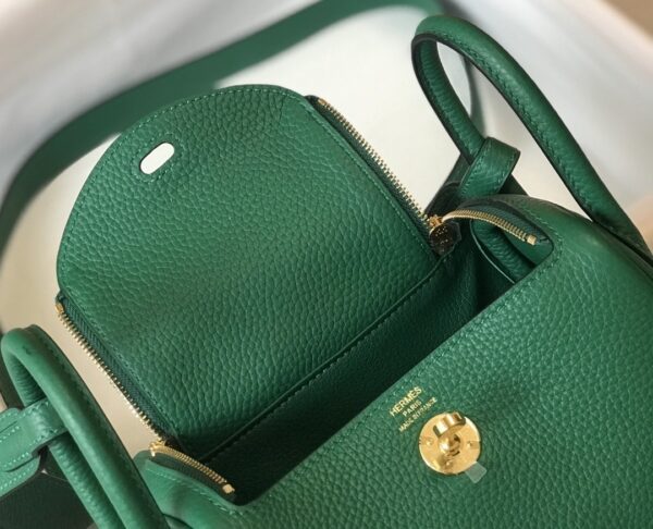 1:1 Replica Hermes Lindy Mini Clemence Bag Green For Women, Women’s Handbags, Shoulder And Crossbody Bags 7.5in/19cm