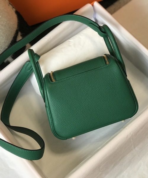 1:1 Replica Hermes Lindy Mini Clemence Bag Green For Women, Women’s Handbags, Shoulder And Crossbody Bags 7.5in/19cm
