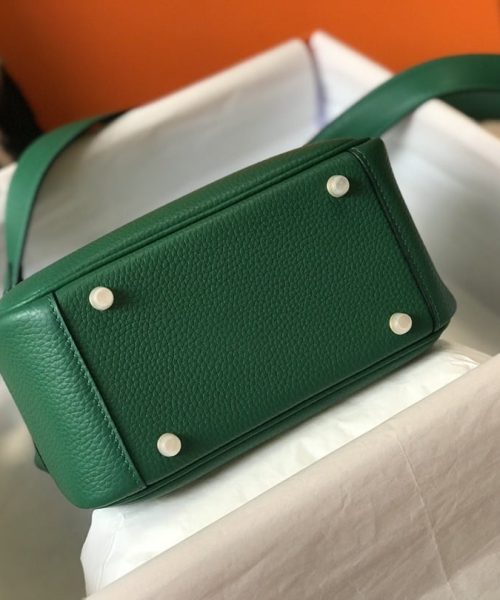 1:1 Replica Hermes Lindy Mini Clemence Bag Green For Women, Women’s Handbags, Shoulder And Crossbody Bags 7.5in/19cm