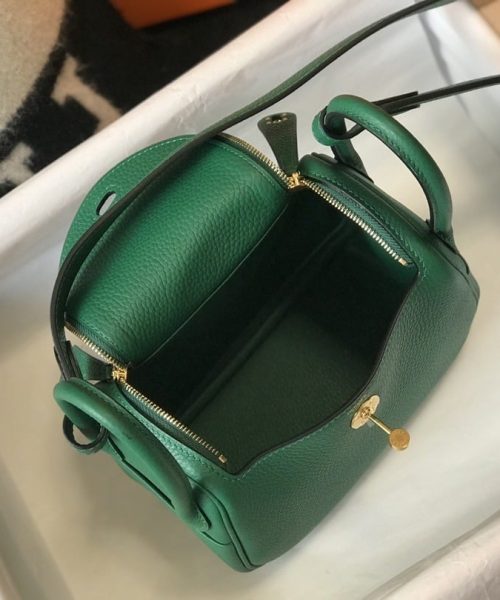 1:1 Replica Hermes Lindy Mini Clemence Bag Green For Women, Women’s Handbags, Shoulder And Crossbody Bags 7.5in/19cm
