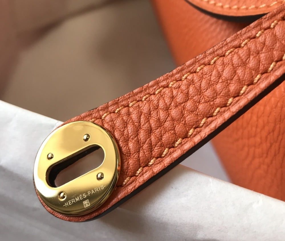 1:1 Replica Hermes Lindy Mini Clemence Bag Orange For Women, Women’s Handbags, Shoulder And Crossbody Bags 7.5in/19cm