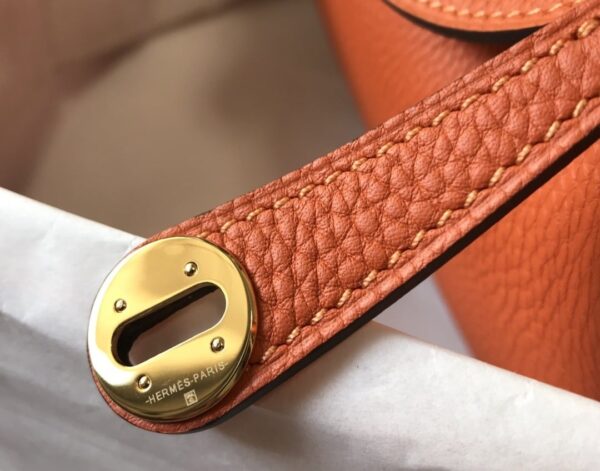 1:1 Replica Hermes Lindy Mini Clemence Bag Orange For Women, Women’s Handbags, Shoulder And Crossbody Bags 7.5in/19cm