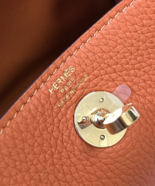 1:1 Replica Hermes Lindy Mini Clemence Bag Orange For Women, Women’s Handbags, Shoulder And Crossbody Bags 7.5in/19cm